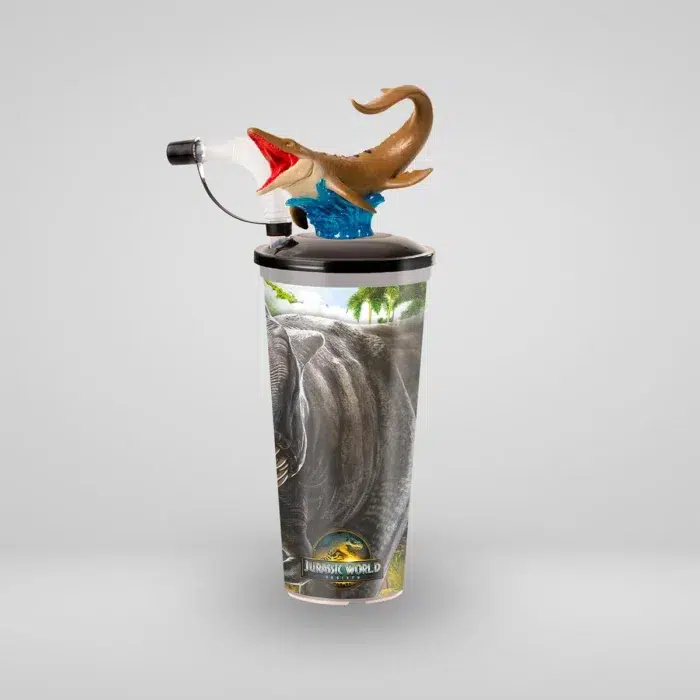 Bicchiere "Jurassic World - La Rinascita"  - Topper Mosasaurus - immagine 1