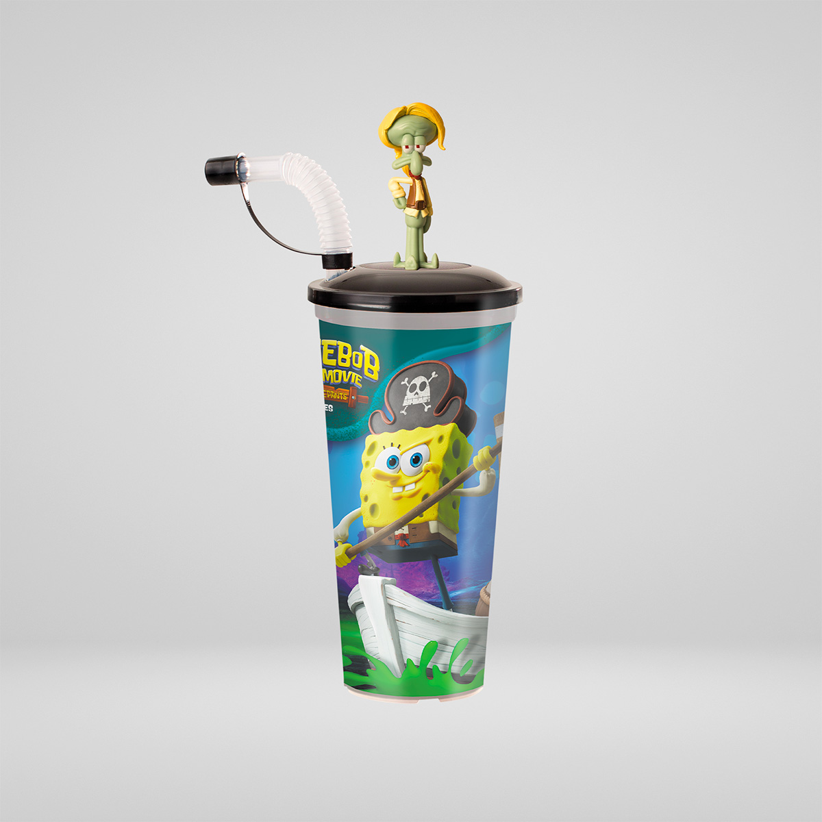 BICCHIERE2B Bicchiere "Spongebob: Un'Avventura da Pirati" - Topper Squiddi - immagine 1